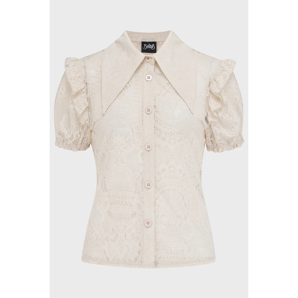 Killstar vexina lace collar blouse ivory XS